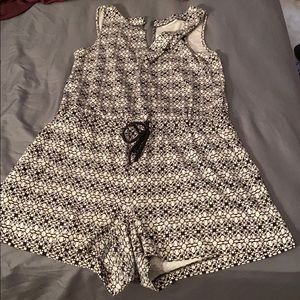 Blue and white romper